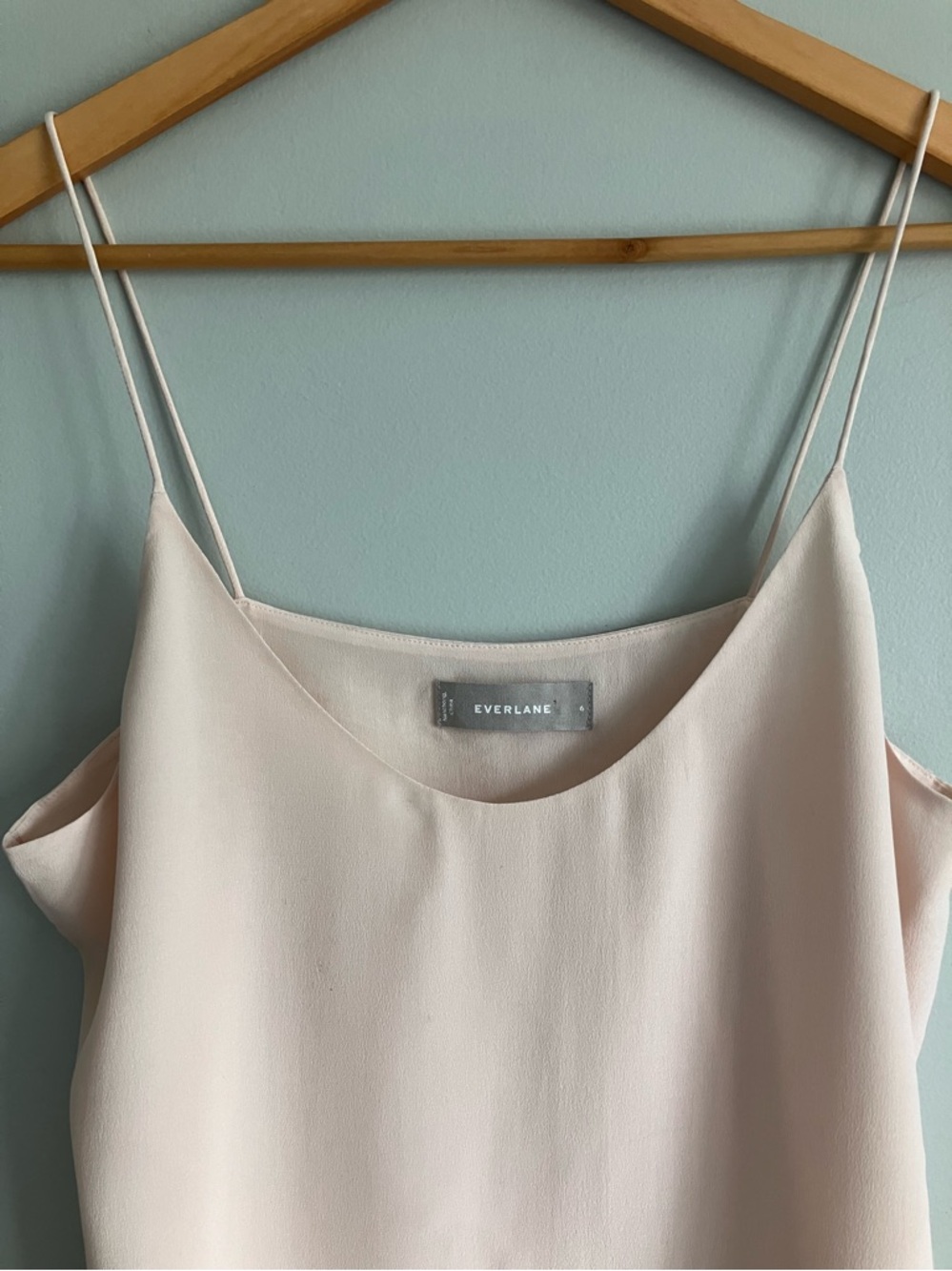EVERLANE Dusty Pink Silk Double Layered Cami Blouse Size 6 - Picture 3 of 9